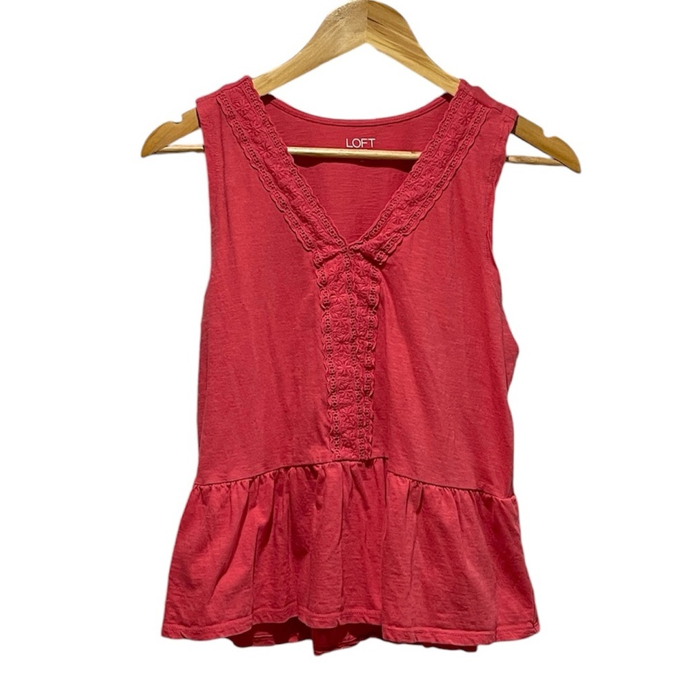 Loft Petite Sleeveless V Neck Blouse